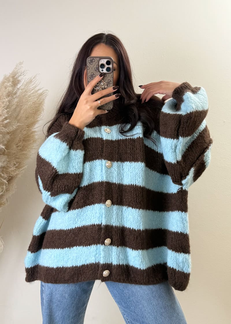 Oversize Cardigan Gestreift