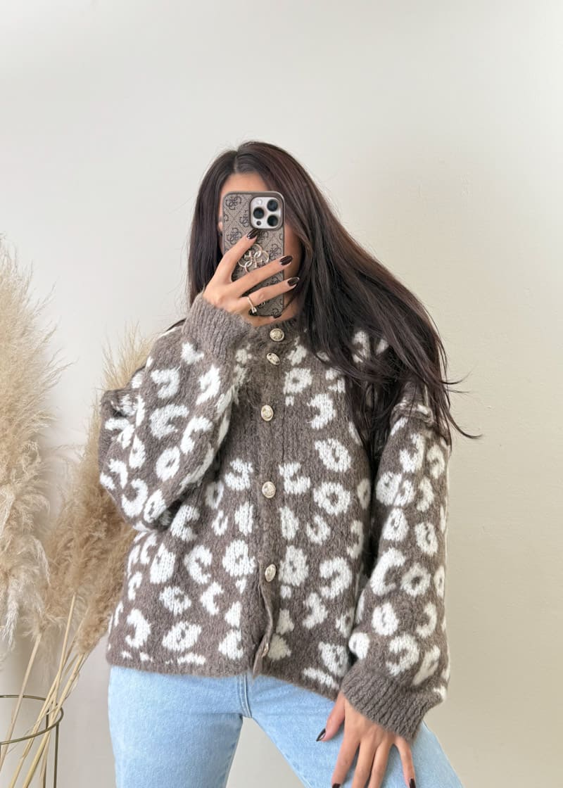 Oversize Leo Cardigan Taupe