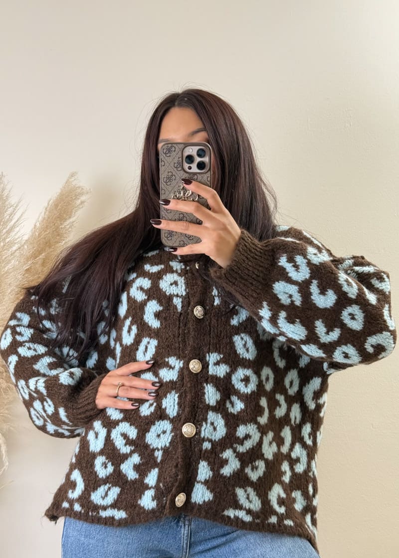 Oversize Leo Cardigan Blau