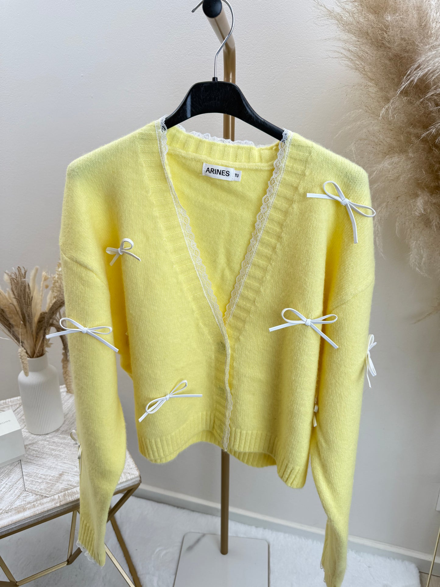 Schleifchen Cardigan Gelb