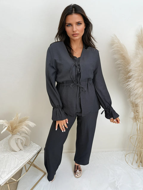 Dreiteiler Schleifen Schwarz