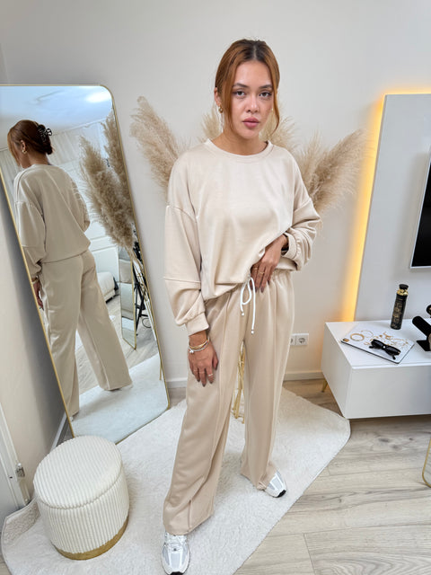 Sweatshirt-Set Beige