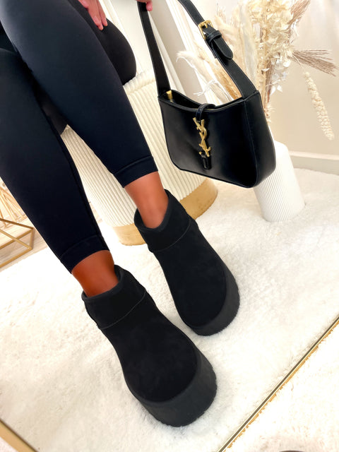 Plateau-Boots Kurz Schwarz