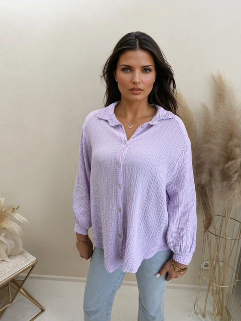 Musselin Bluse Flieder