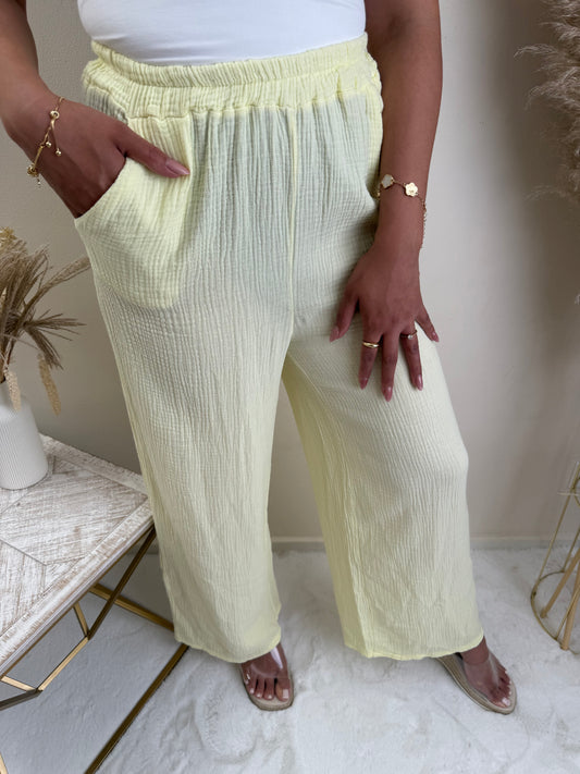 Musselin Hose Gelb
