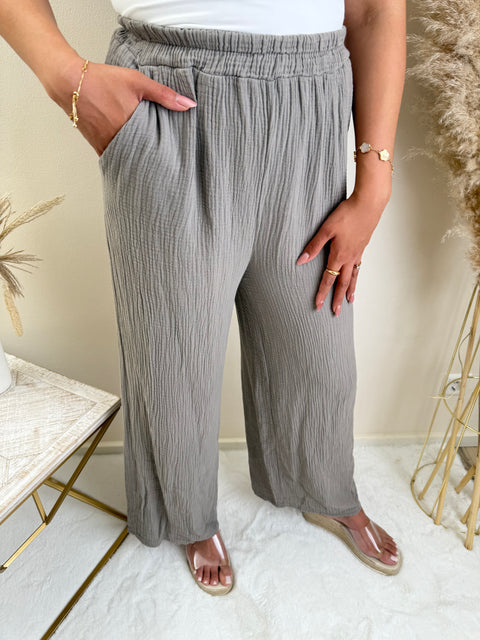Musselin Hose Taupe