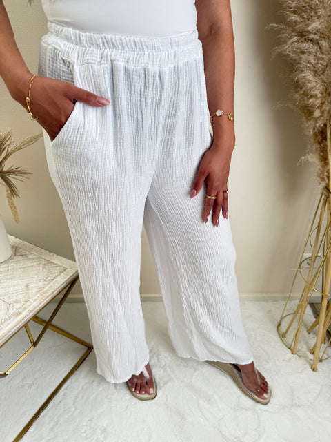 Musselin Hose Weiß