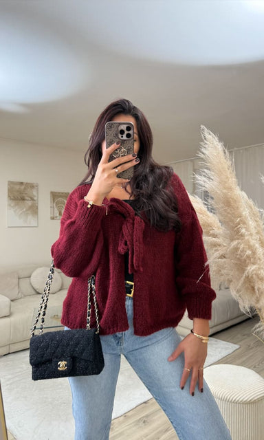 Binde Cardigan Bordeaux