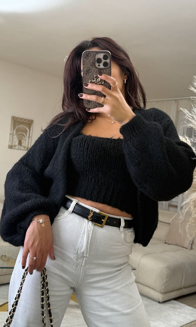 Cardigan Set Schwarz