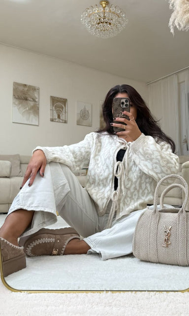 Schleifen Leo Cardigan Cremebeige