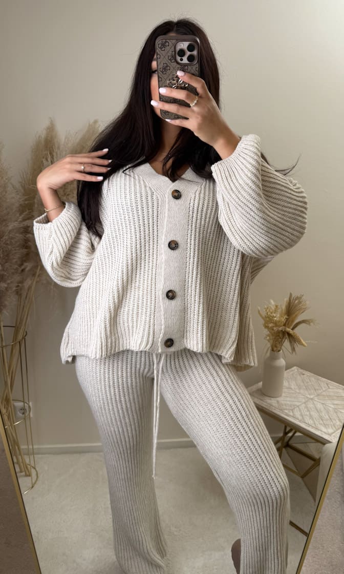 Strick-Set Beige