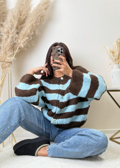 Kurzer Streifen Cardigan