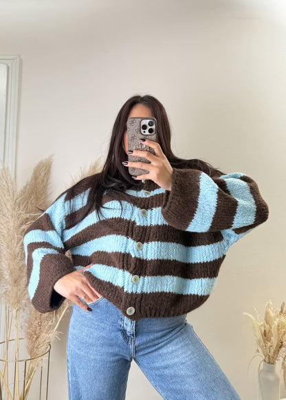 Kurzer Streifen Cardigan