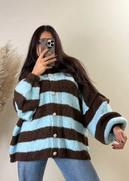 Oversize Cardigan Gestreift