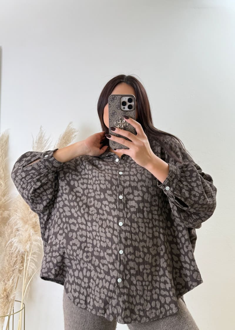 Leo Musselin Bluse Braun