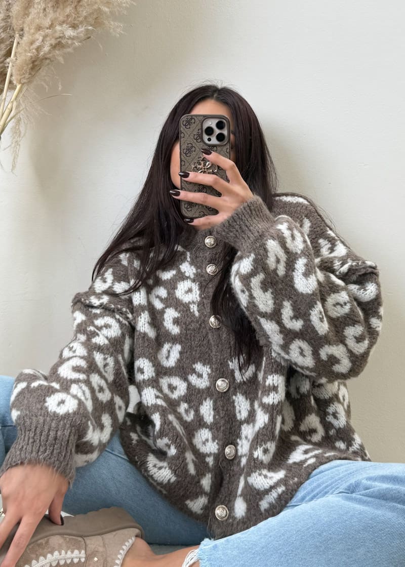 Oversize Leo Cardigan Taupe
