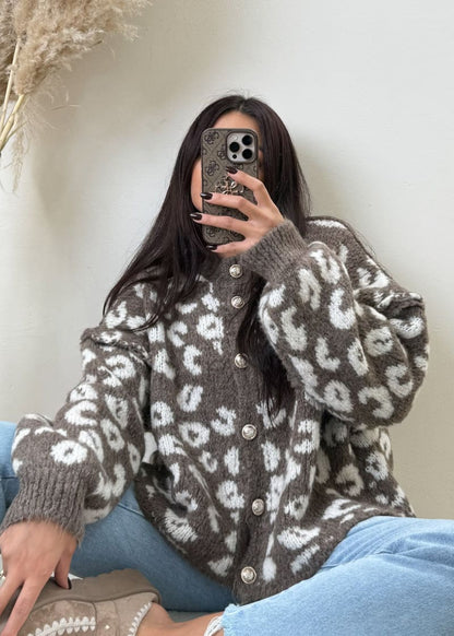 Oversize Leo Cardigan Taupe