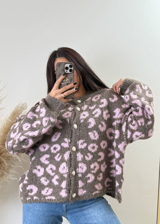 Oversize Leo Cardigan Rosa