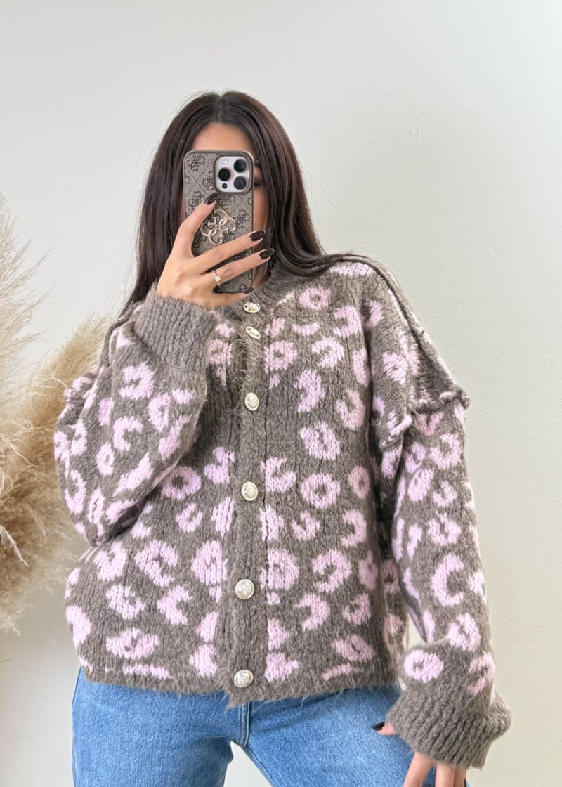 Oversize Leo Cardigan Rosa