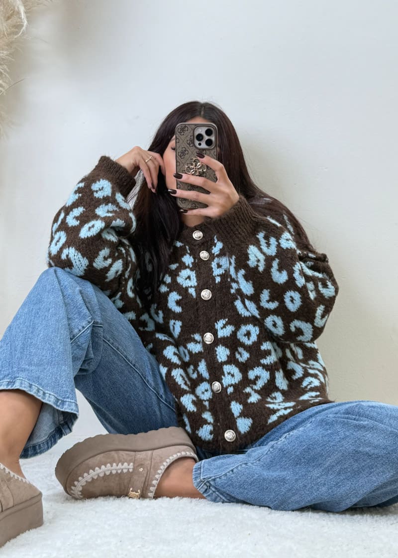 Oversize Leo Cardigan Blau