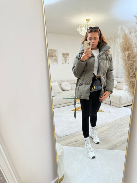 Copperose Winterjacke mit Gürtel Grau