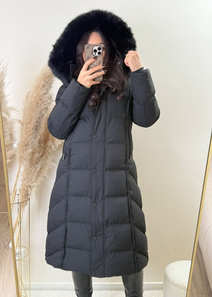 Lange Winterjacke Schwarz