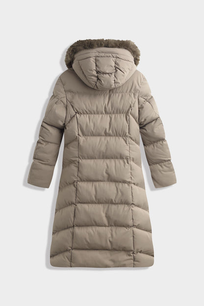 Lange Winterjacke Taupe