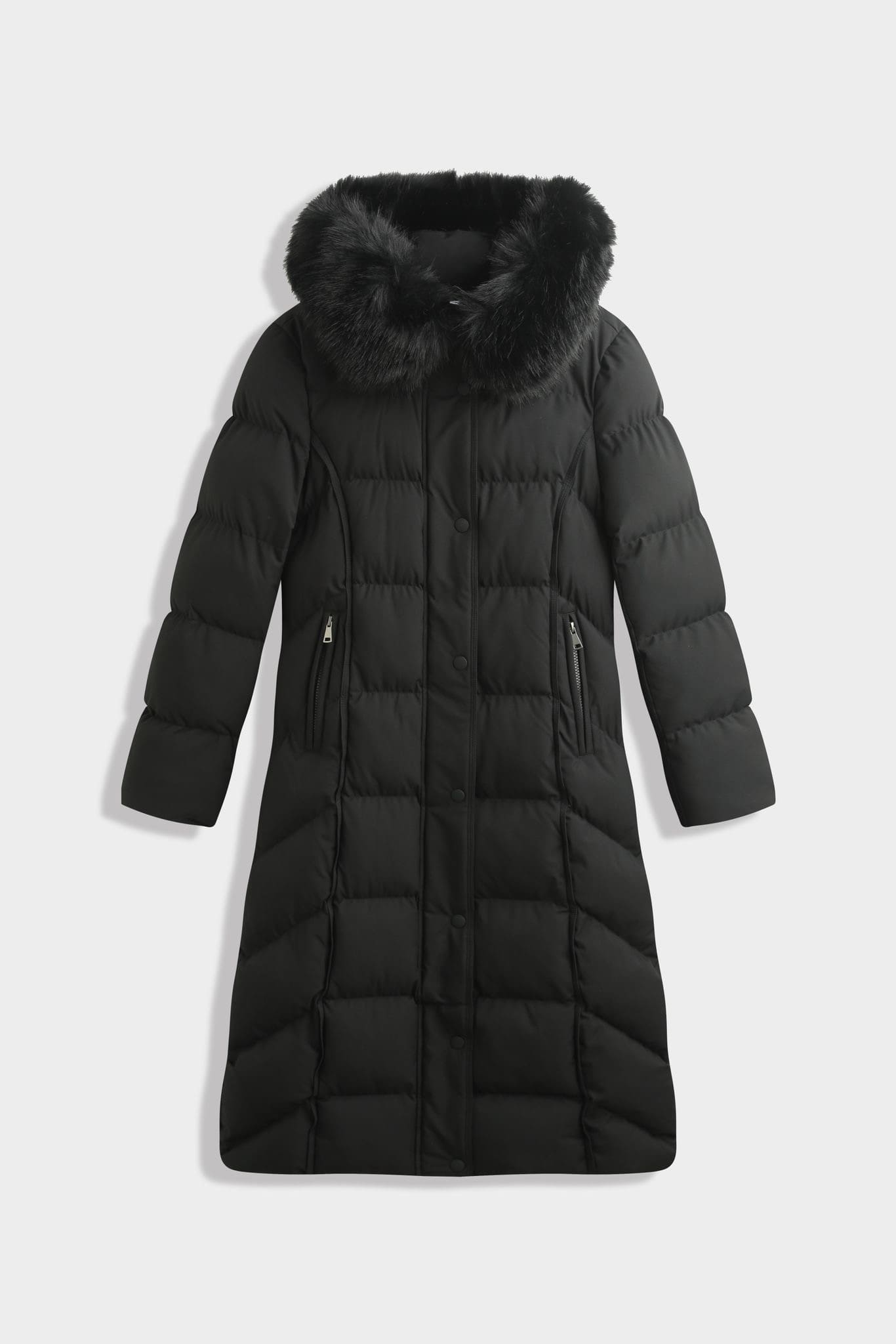 Lange Winterjacke Schwarz