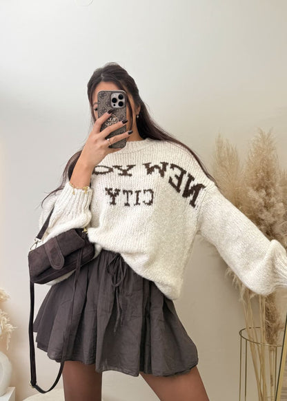 New York City Pullover Beige