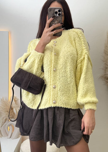 Strickjacke Gelb