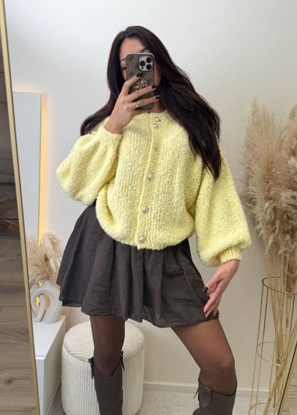 Strickjacke Gelb