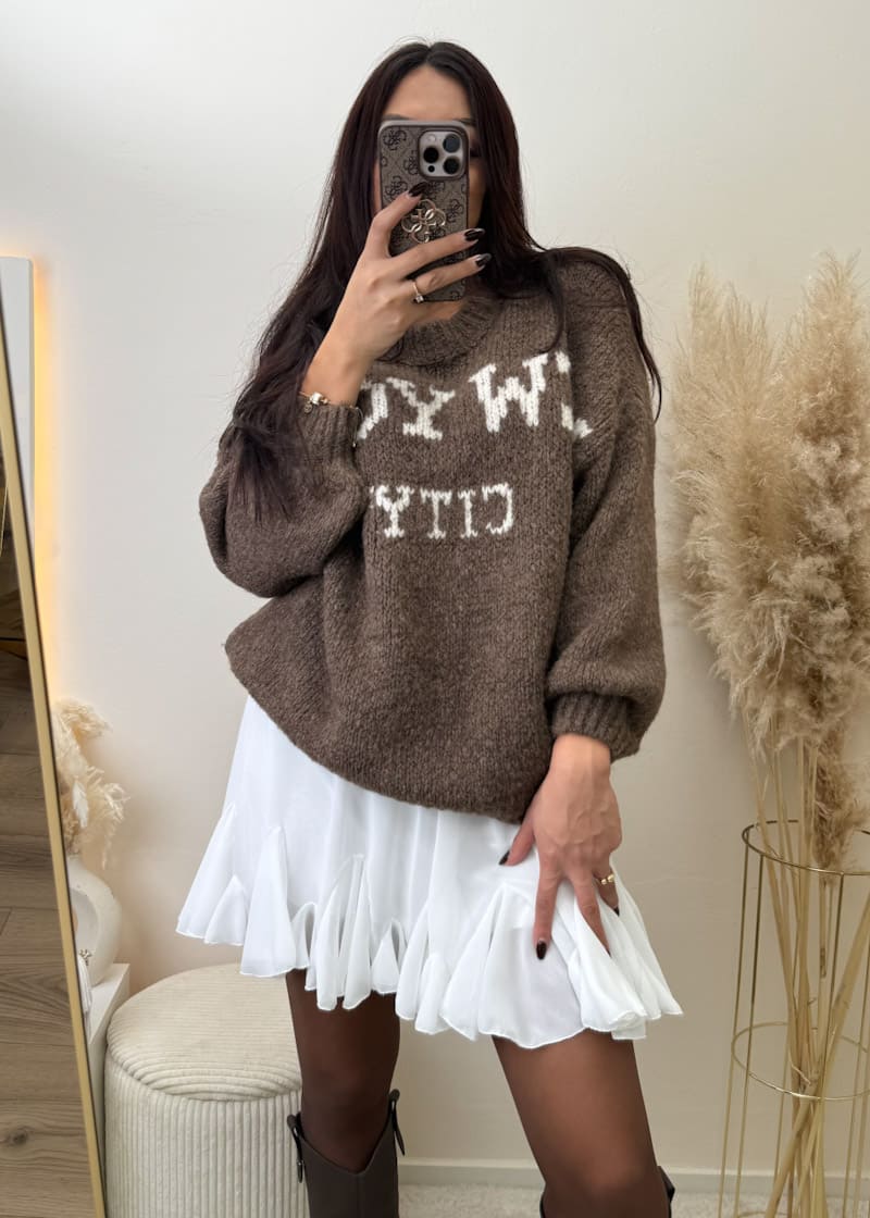 New York City Pullover Braun