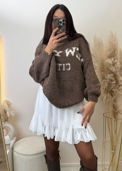 New York City Pullover Braun