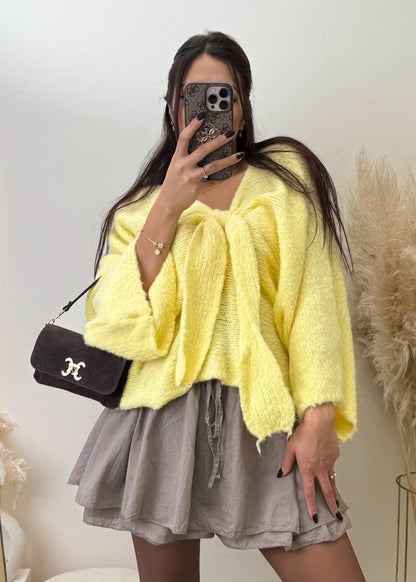 Schleifen Pullover Gelb