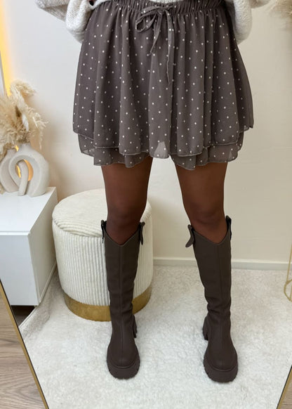 Hosenrock gepunktet Taupe