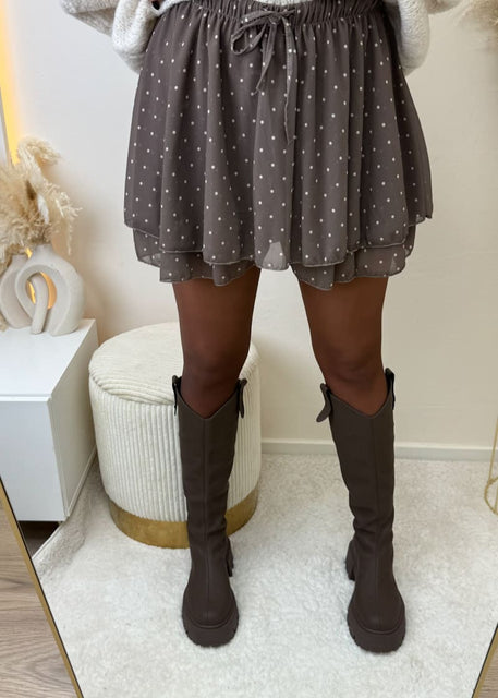 Hosenrock gepunktet Taupe