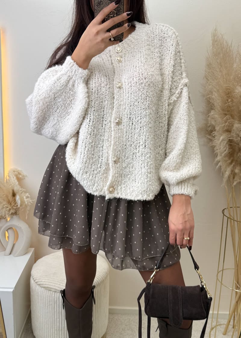 Strickjacke Beige