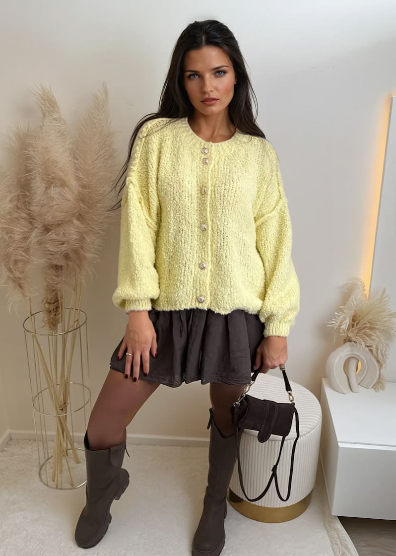 Strickjacke Gelb