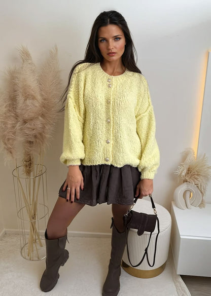 Strickjacke Gelb