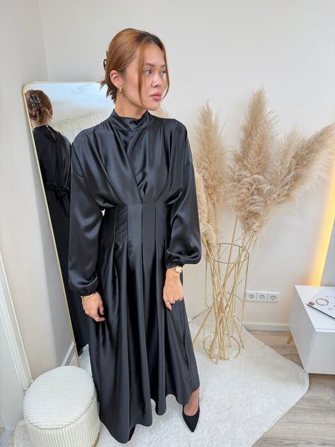 Satin-Kleid Schwarz