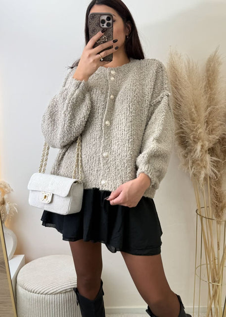 Strickjacke Taupe