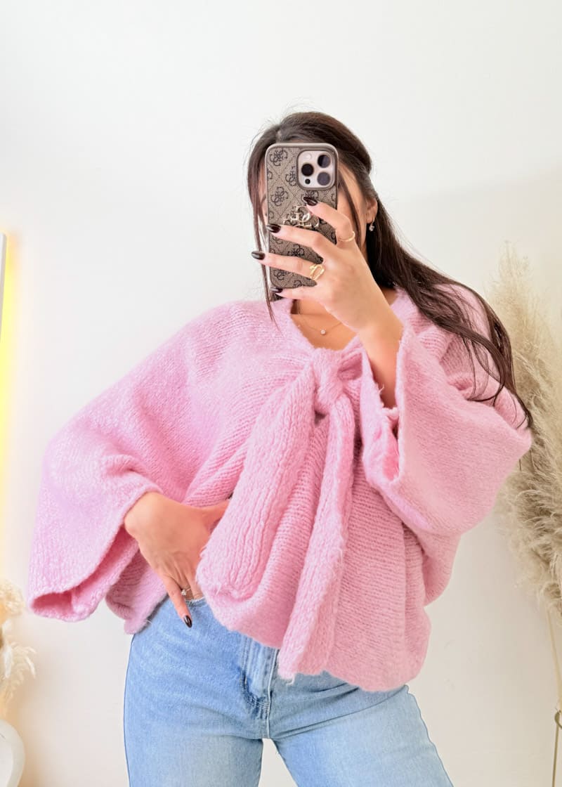Schleifen Pullover Rosa