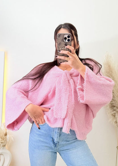Schleifen Pullover Rosa