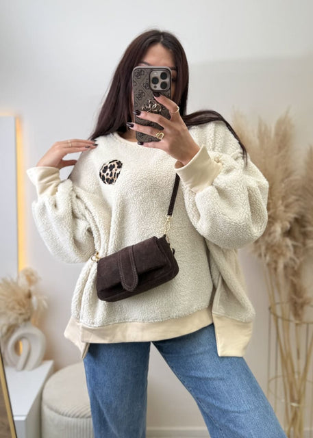 Teddyfell Oversize Sweatshirt Leoherz Beige