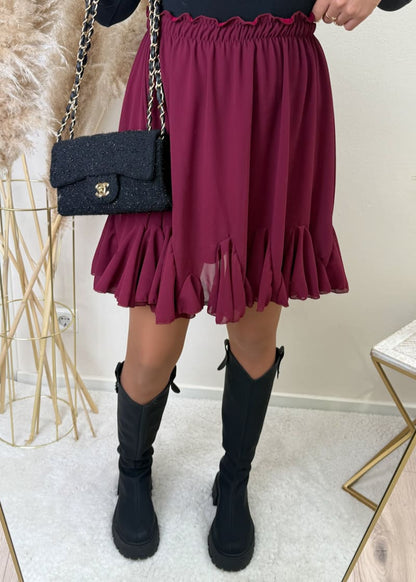 Rüschenrock Bordeaux