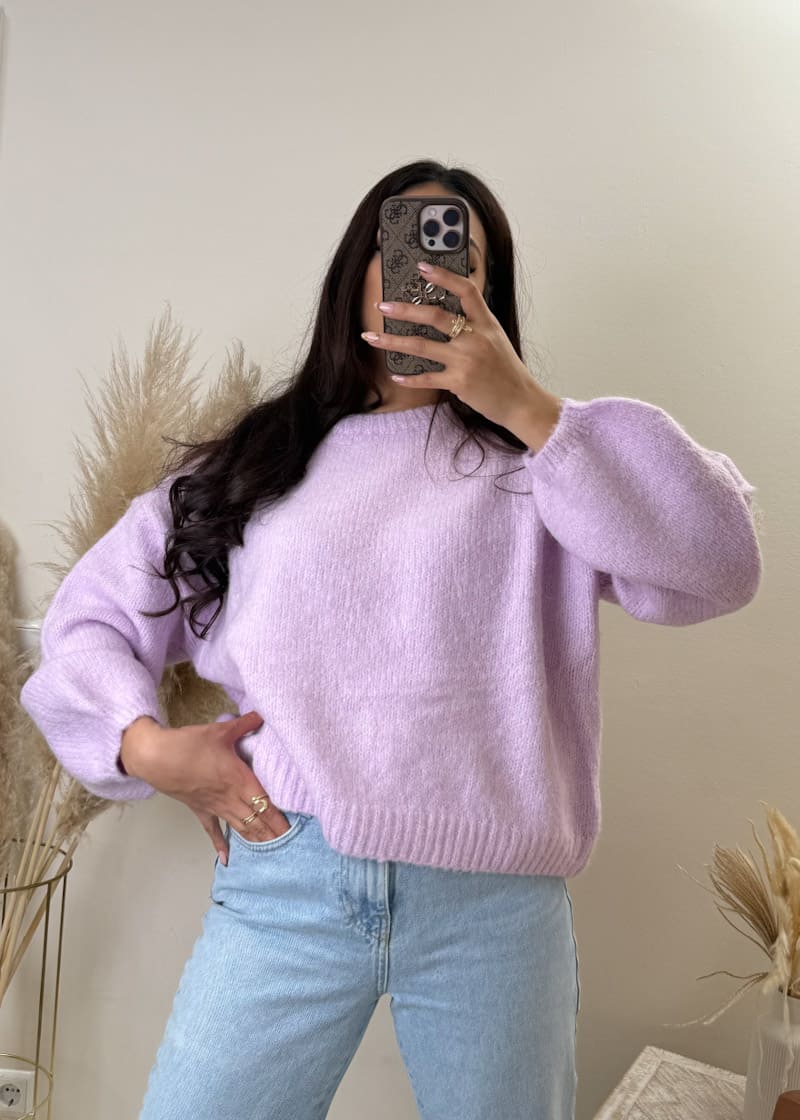 Weicher Oversize Pullover Lila