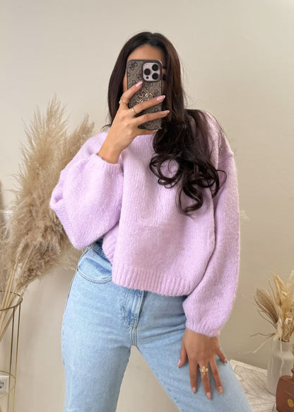 Weicher Oversize Pullover Lila