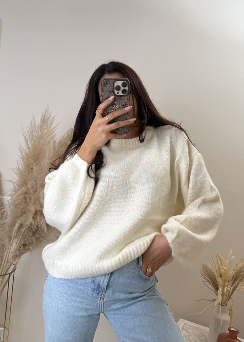 Weicher Oversize Pullover Weiß