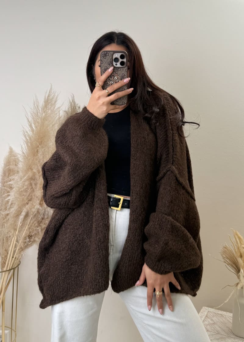 Oversize Cardigan Braun