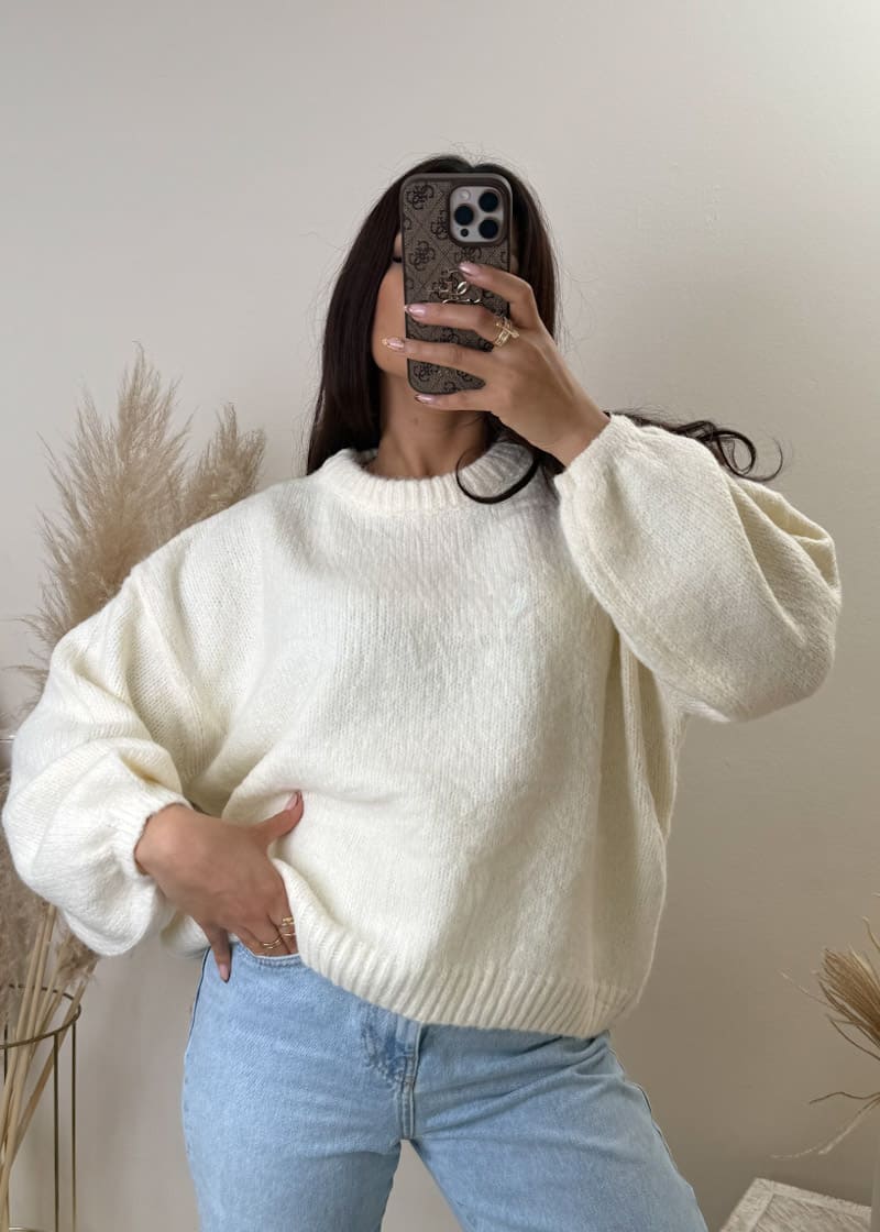 Weicher Oversize Pullover Weiß